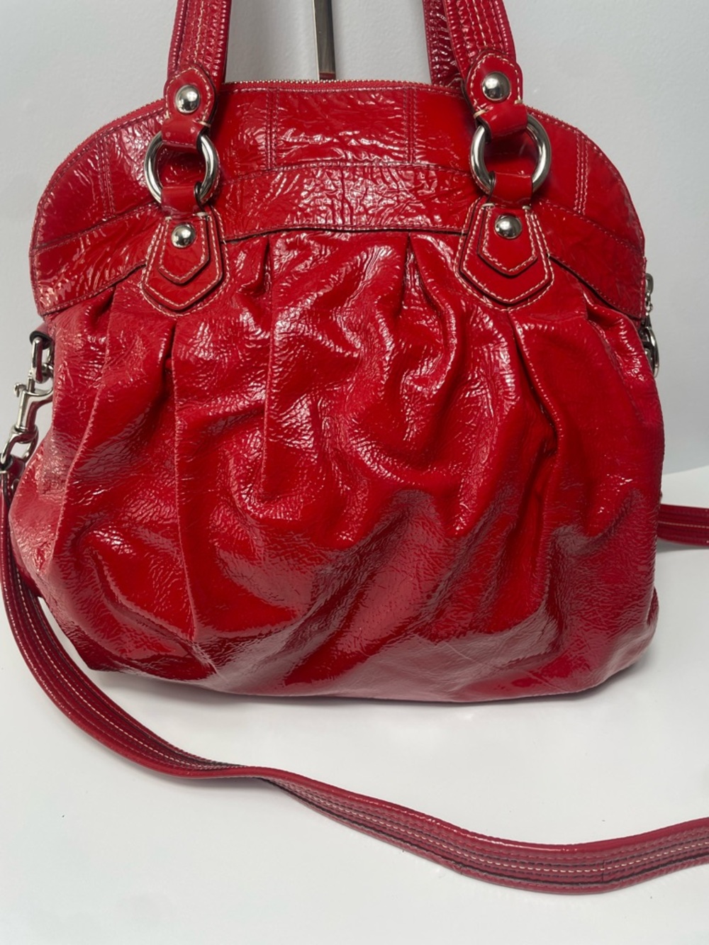 Coach Poppy RARE Flower Applique Patent Leather Bucket Bag - Picture 8 of 14